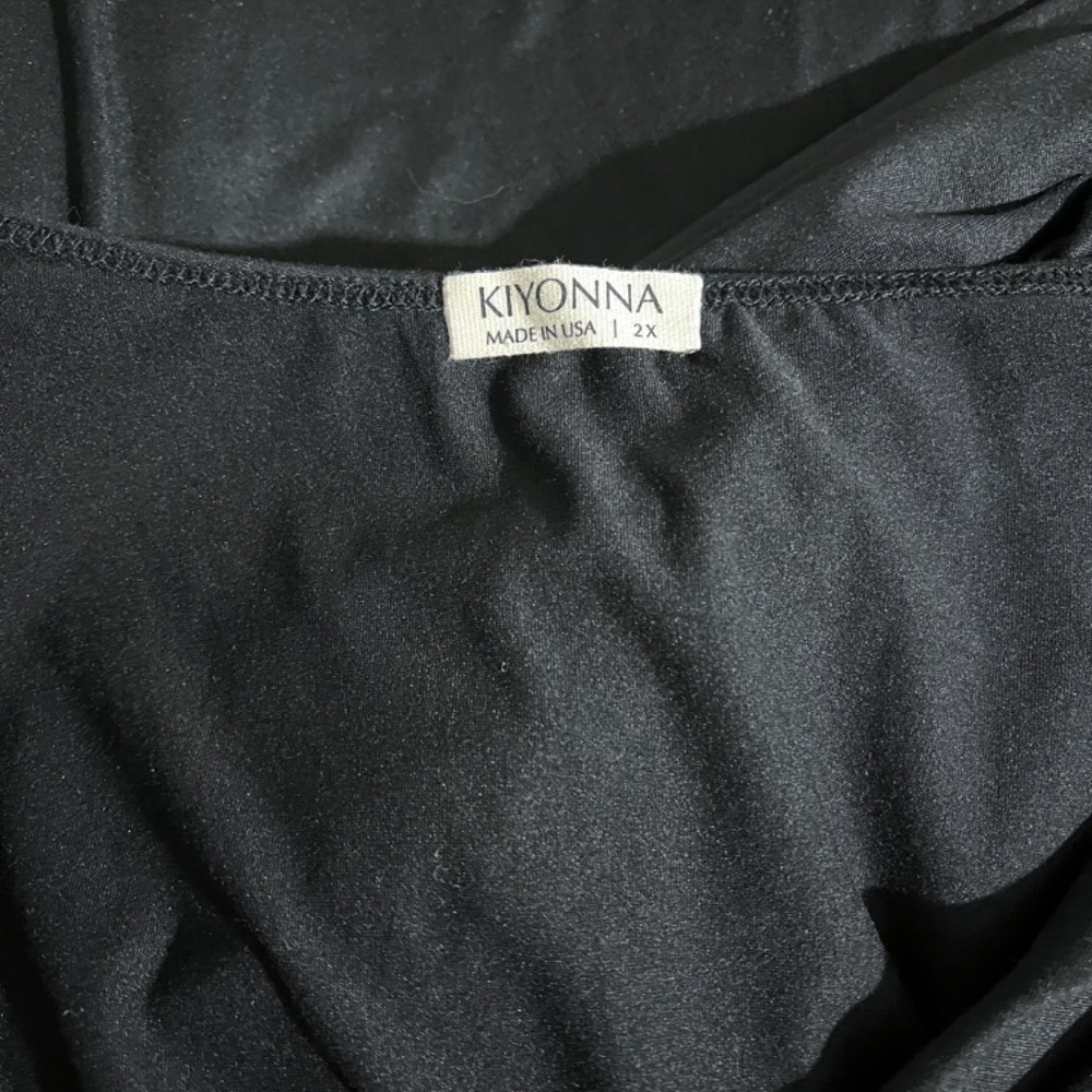 Kiyonna Vienna Black Stretch Maxi Dress Side Slits - Picture 12 of 14